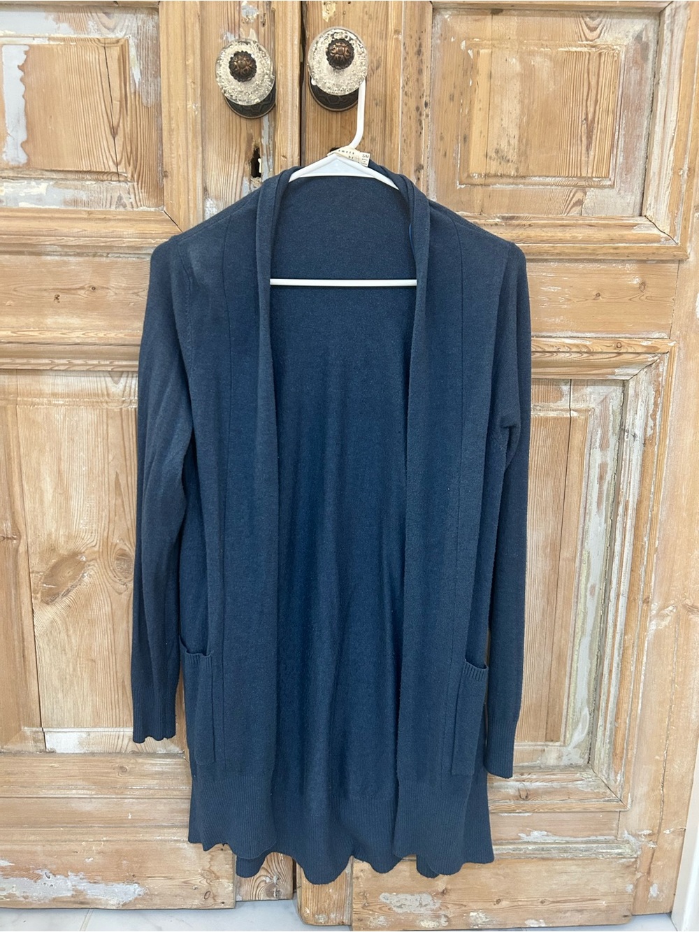 Dreamers Navy Open-Front Long Cardigan